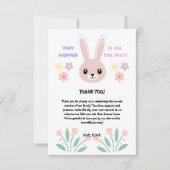 Niedlich Floral Tiny Hopper Bunny Baby Dusche Dankeskarte (Vorderseite)