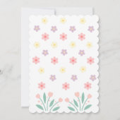 Niedlich Floral Tiny Hopper Bunny Baby Dusche Einladung (Rückseite)