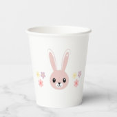 Niedlich Floral Tiny Hopper Bunny Baby Dusche Pappbecher (Rückseite)