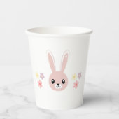 Niedlich Floral Tiny Hopper Bunny Baby Dusche Pappbecher (Vorderseite)