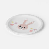 Niedlich Floral Tiny Hopper Bunny Baby Dusche Pappteller (Schrägansicht)