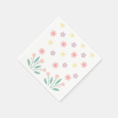 Niedlich Floral Tiny Hopper Bunny Baby Dusche Serviette (Ecke)