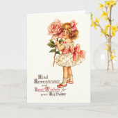 Niedlich Floral Vintag Geburtstagsgrüße Karte (Gelbe Blume)