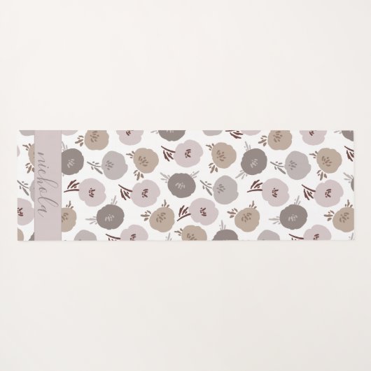 Niedlich Florals Gray Violet Yogamatte (Rückseite (Horizontal))