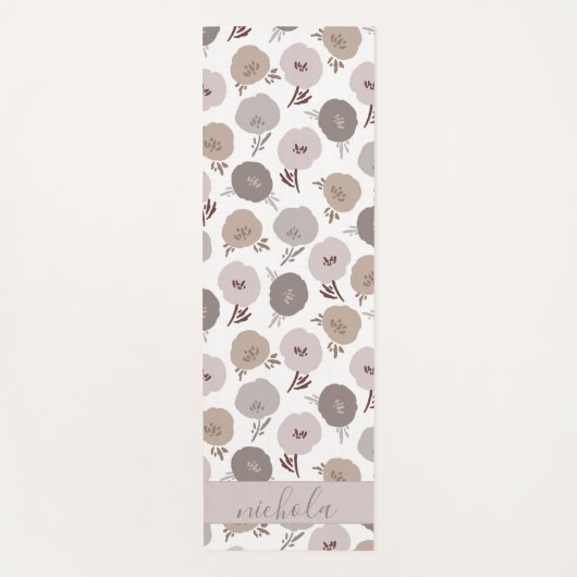 Niedlich Florals Gray Violet Yogamatte (Vorderseite)