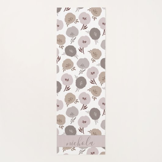 Niedlich Florals Gray Violet Yogamatte (Rückseite)