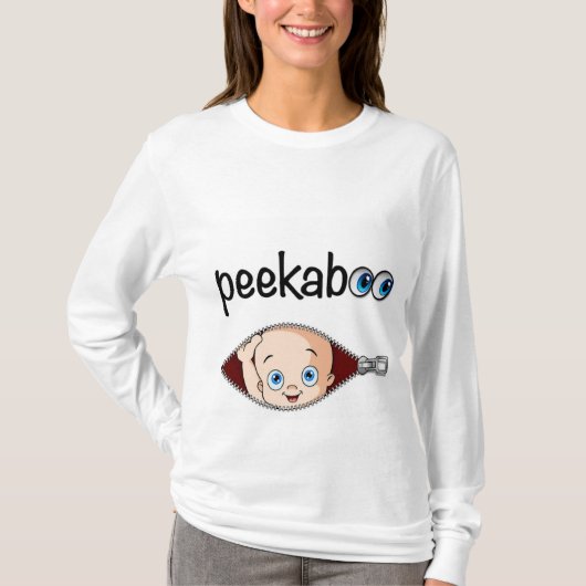 "Niedlich FLÜCHTIGE BLICK-A-BOO Baby" MUTTERSCHAFT T-Shirt (Vorderseite)