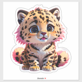 Niedlich Fluffy Baby Cheetah Aufkleber