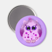 Niedlich Fluffy Baby Owl Magnet (Vorderseite/Rückseite)