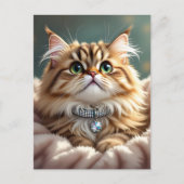 Niedlich Fluffy Cat | Behalt in Touch Postkarte (Vorderseite)