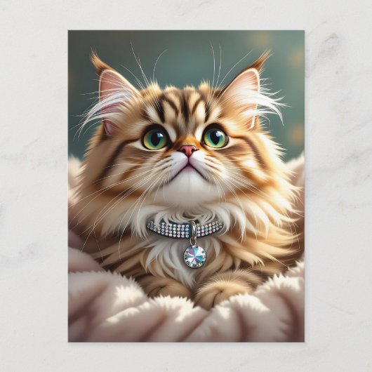 Niedlich Fluffy Cat | Behalt in Touch Postkarte (Vorderseite)