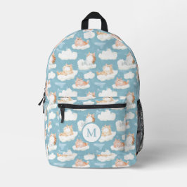 Niedlich Fluffy Cats Blue Bedruckter Rucksack