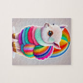 Niedlich Fluffy Colorful Llama Puzzle (Horizontal)