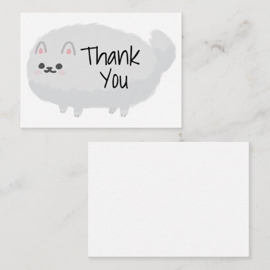 Niedlich Fluffy Dog Dankeschön Karte (Vorne/Hinten)