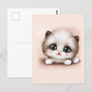 Niedlich Fluffy Furr Ball Kitten Postkarte