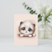 Niedlich Fluffy Furr Ball Kitten Postkarte (Stehend Vorderseite)