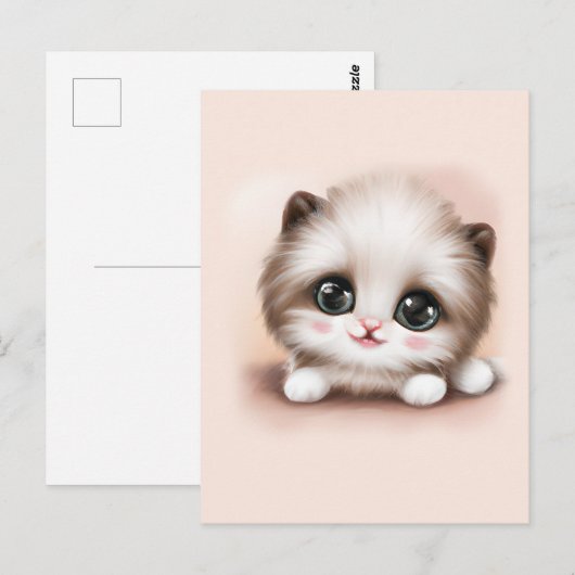 Niedlich Fluffy Furr Ball Kitten Postkarte (Vorne/Hinten)