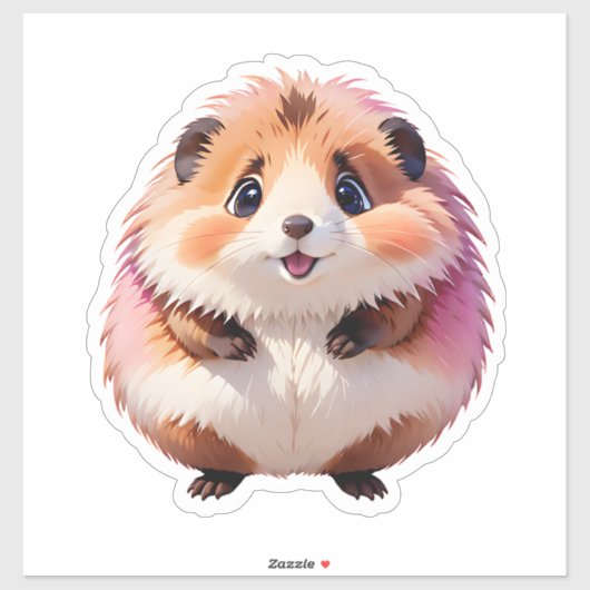 Niedlich Fluffy Hamster Aufkleber (Blatt)
