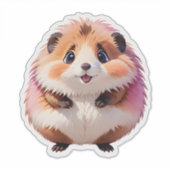 Niedlich Fluffy Hamster Aufkleber (Vorderseite)