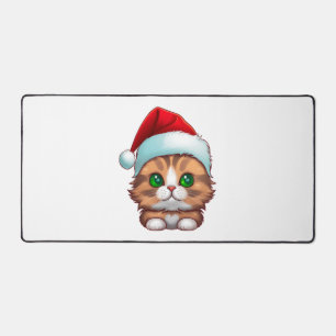 Niedlich Fluffy Munchkin Christmas Cat Classic T - Schreibtischunterlage