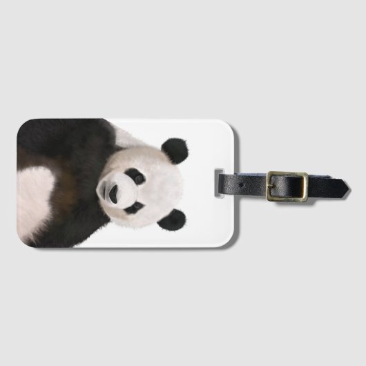 Niedlich Fluffy Panda Bear Gepäckanhänger (Vorderseite (Horizontal))