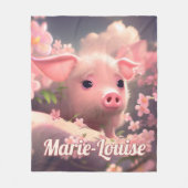 Niedlich Fluffy Pig Fleecedecke (Vorderseite)