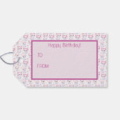 Niedlich Fluffy Pink Kittens Geschenkanhänger (Rückseite Horizontal)