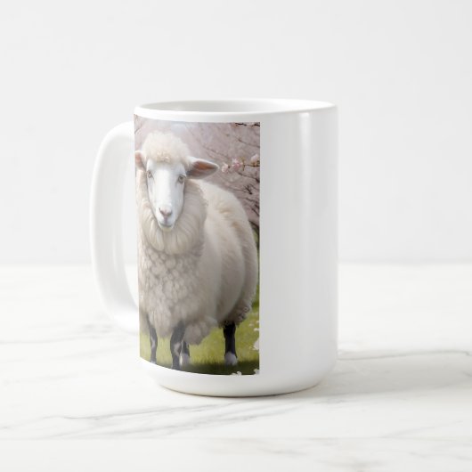 Niedlich Fluffy Sheep Kaffeetasse (Vorderseite Links)