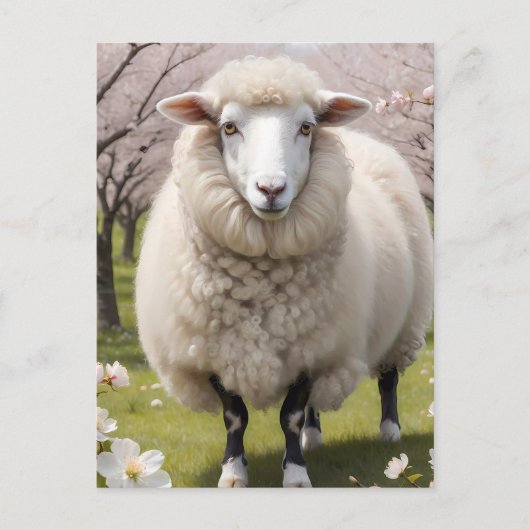 Niedlich Fluffy Sheep Postkarte (Vorderseite)