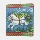 NIEDLICH FLYING CHRISTMAS PONY PULLING PINECONE SC KERAMIKORNAMENT (Links)