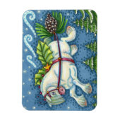 NIEDLICH FLYING CHRISTMAS PONY PULLING PINECONE SC MAGNET (Vertikal)