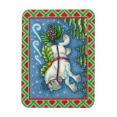 NIEDLICH FLYING CHRISTMAS PONY PULLING PINECONE SC MAGNET (Vertikal)