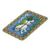 NIEDLICH FLYING CHRISTMAS PONY PULLING PINECONE SC MAGNET (Linke Seite)