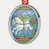 NIEDLICH FLYING CHRISTMAS PONY PULLING PINECONE SC ORNAMENT AUS METALL (Links)