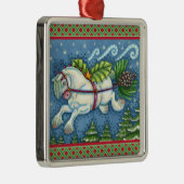 NIEDLICH FLYING CHRISTMAS PONY PULLING PINECONE SC ORNAMENT AUS METALL (Rechts)