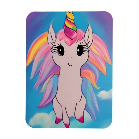 Niedlich Flying Unicorn Kawaii Malerei Magnet (Vertikal)