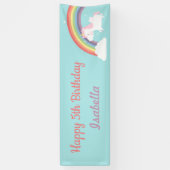 Niedlich Flying Unicorn Rainbow Birthday Party Ban Banner (Vertikal)