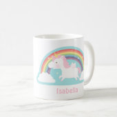 Niedlich Flying Unicorn und Rainbow Girls Tasse (VorderseiteRechts)