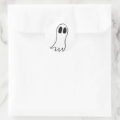 Niedlich Flying White Ghost Runder Aufkleber (Tasche)