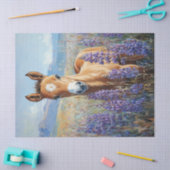 Niedlich Fohlen Lila Lupine Blume Dekoupage Seidenpapier (Basteln)