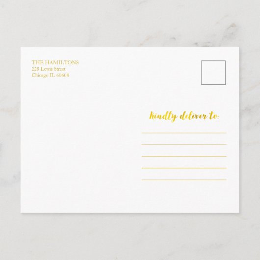 Niedlich Foliage White Script Foto Weihnachten Postkarte (Rückseite)