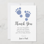 Niedlich Foot Print Baby Dusche Danke Karte (Vorderseite)