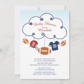 Niedlich Football Baby Shower Einladungen (Vorderseite)