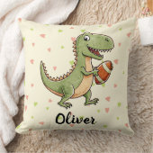 Niedlich Football Player Dinosaurier Personalisier Kissen (Decke)