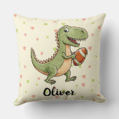 Niedlich Football Player Dinosaurier Personalisier Kissen (Rückseite)