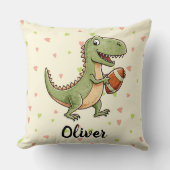 Niedlich Football Player Dinosaurier Personalisier Kissen (Vorderseite)