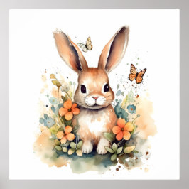 Niedlich Forest baby bunny Pints Kinderzimmer Art Poster