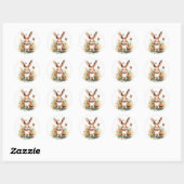 Niedlich Forest baby bunny Pints Kinderzimmer Art Runder Aufkleber (Blatt)