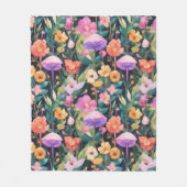 Niedlich Forest Blume Mushroom Cottage-Muster Fleecedecke (Vorderseite)