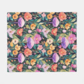 Niedlich Forest Blume Mushroom Cottage-Muster Fleecedecke (Vorderseite (Horizontal))